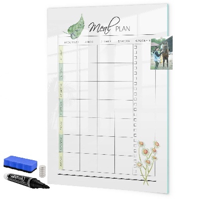 Tableau effaçable magnétique Plan de repas pour chaque semaine
