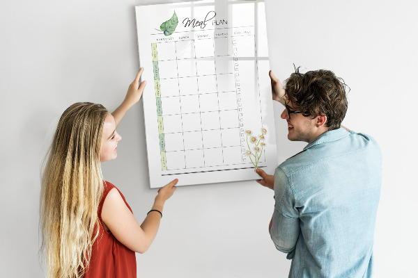 Tableau effaçable magnétique Plan de repas pour chaque semaine