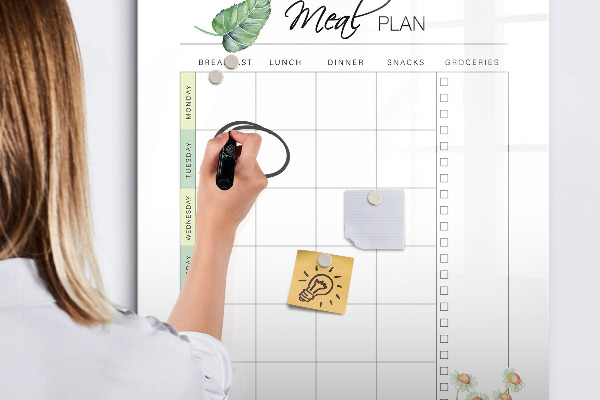 Tableau effaçable magnétique Plan de repas pour chaque semaine