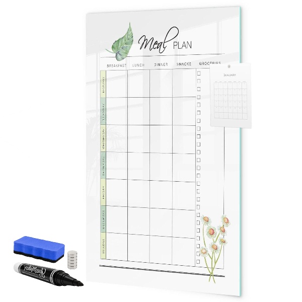 Tableau effaçable magnétique Plan de repas pour chaque semaine