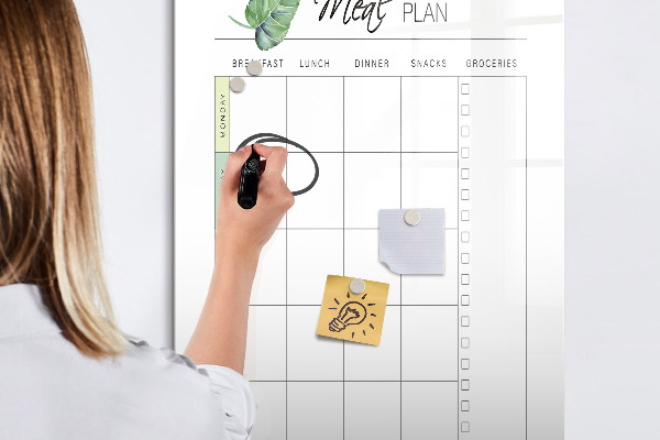 Tableau effaçable magnétique Plan de repas pour chaque semaine