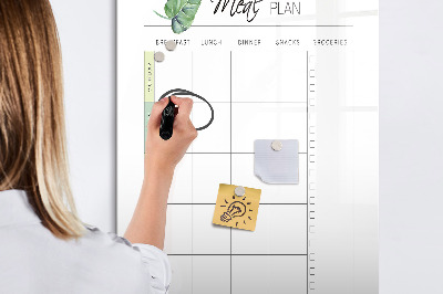 Tableau effaçable magnétique Plan de repas pour chaque semaine