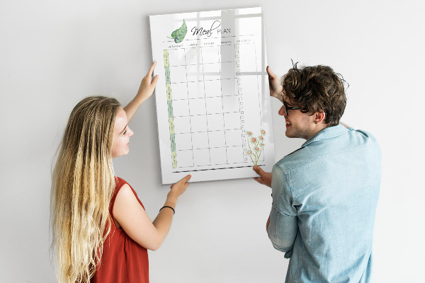 Tableau effaçable magnétique Plan de repas pour chaque semaine