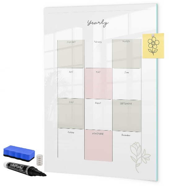 Tableau magnétique effaçable Agenda annuel avec espace pour photos