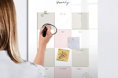Tableau magnétique effaçable Agenda annuel avec espace pour photos
