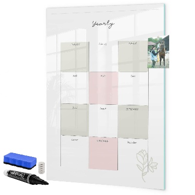 Tableau magnétique effaçable Agenda annuel avec espace pour photos