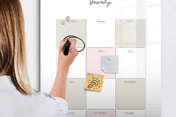 Tableau magnétique effaçable Agenda annuel avec espace pour photos