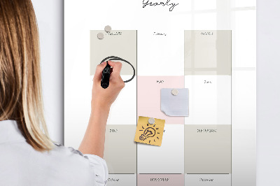 Tableau magnétique effaçable Agenda annuel avec espace pour photos