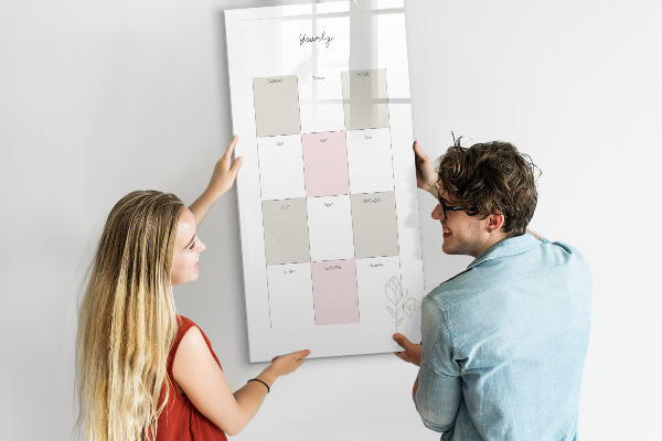 Tableau magnétique effaçable Agenda annuel avec espace pour photos