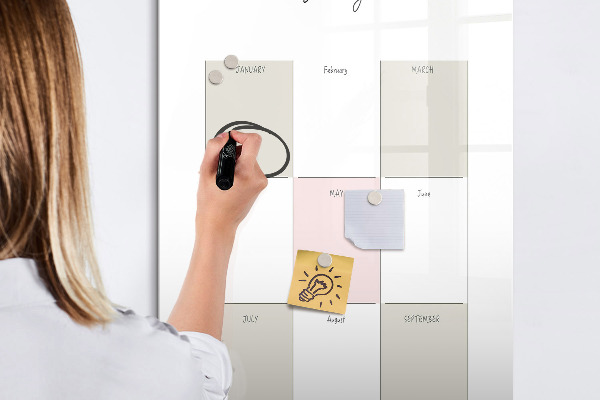 Tableau magnétique effaçable Agenda annuel avec espace pour photos