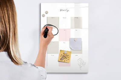 Tableau magnétique effaçable Agenda annuel avec espace pour photos