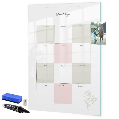 Tableau magnétique effaçable Agenda annuel avec espace pour photos
