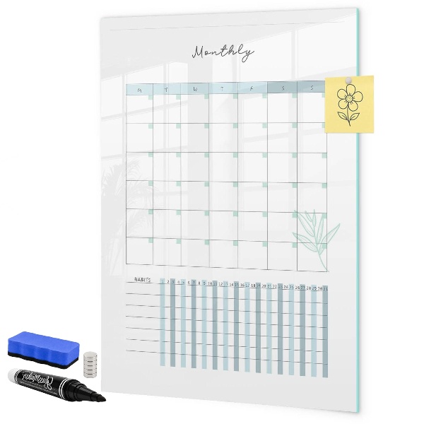 Tableau effaçable magnétique Agenda mensuel avec espace pour photos