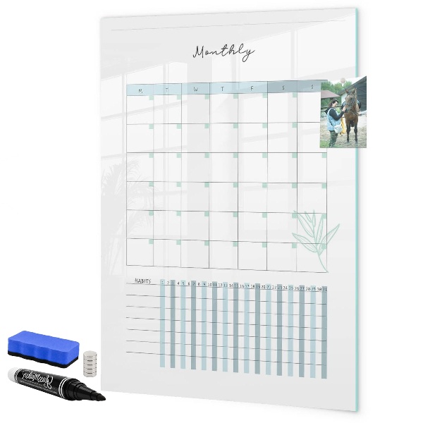 Tableau effaçable magnétique Agenda mensuel avec espace pour photos