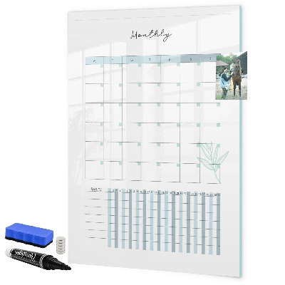 Tableau effaçable magnétique Agenda mensuel avec espace pour photos