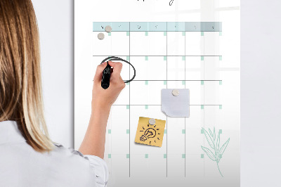 Tableau effaçable magnétique Agenda mensuel avec espace pour photos