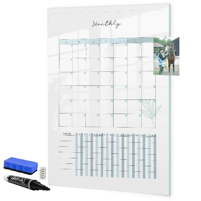 Tableau effaçable magnétique Agenda mensuel avec espace pour photos