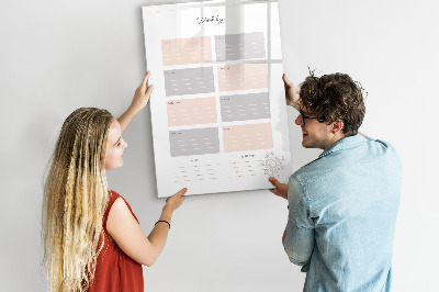 Tableau magnétique effaçable Agenda hebdomadaire avec espace pour photos