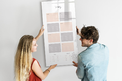 Tableau magnétique effaçable Agenda hebdomadaire avec espace pour photos