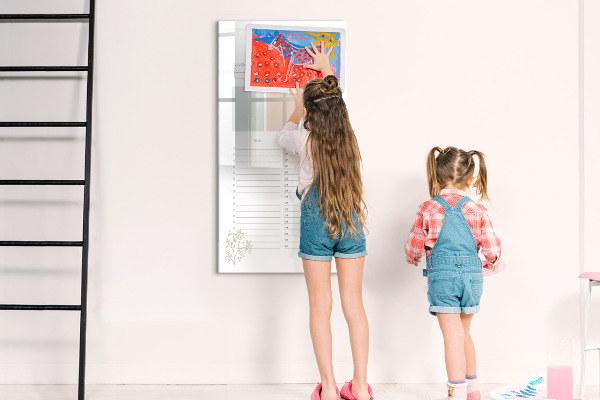 Tableau effaçable magnétique Emploi du temps quotidien avec espace pour photos