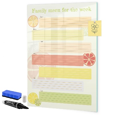 Tableau magnétique effaçable Menu familial pour la semaine