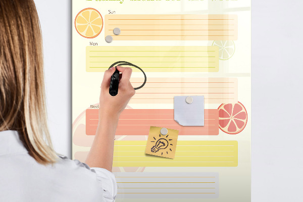 Tableau magnétique effaçable Menu familial pour la semaine