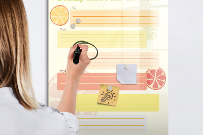 Tableau magnétique effaçable Menu familial pour la semaine