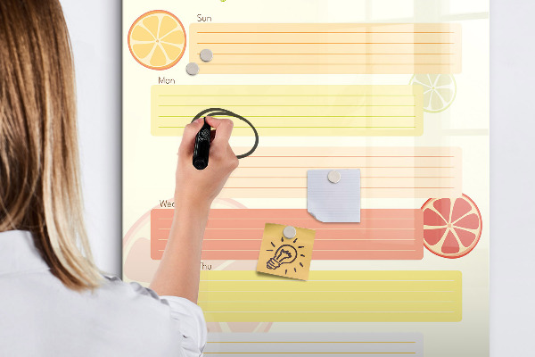 Tableau magnétique effaçable Menu familial pour la semaine