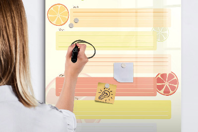 Tableau magnétique effaçable Menu familial pour la semaine