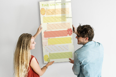 Tableau magnétique effaçable Menu familial pour la semaine