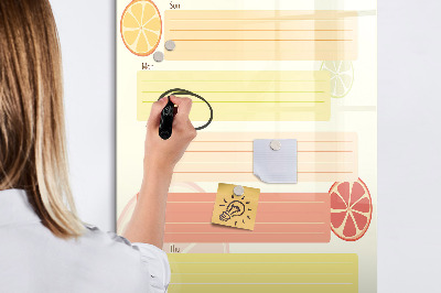 Tableau magnétique effaçable Menu familial pour la semaine