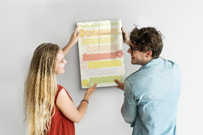 Tableau magnétique effaçable Menu familial pour la semaine