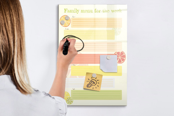 Tableau magnétique effaçable Menu familial pour la semaine