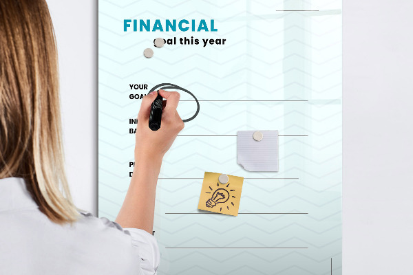 Tableau effaçable magnétique Plan financier pour cette année