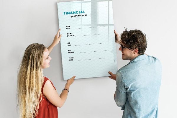 Tableau effaçable magnétique Plan financier pour cette année