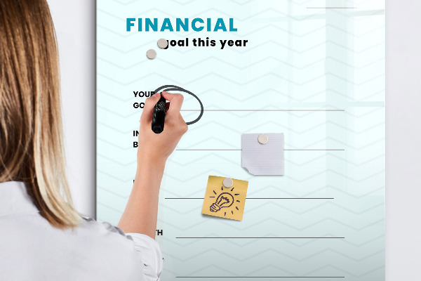 Tableau effaçable magnétique Plan financier pour cette année
