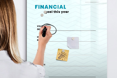 Tableau effaçable magnétique Plan financier pour cette année