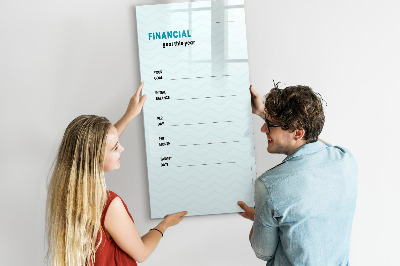 Tableau effaçable magnétique Plan financier pour cette année