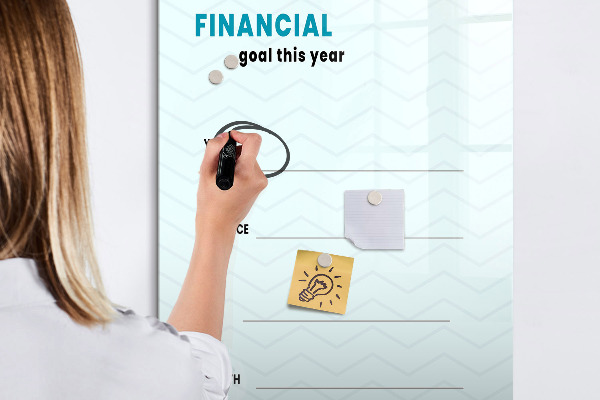 Tableau effaçable magnétique Plan financier pour cette année