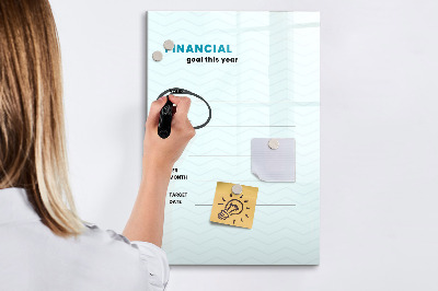 Tableau effaçable magnétique Plan financier pour cette année
