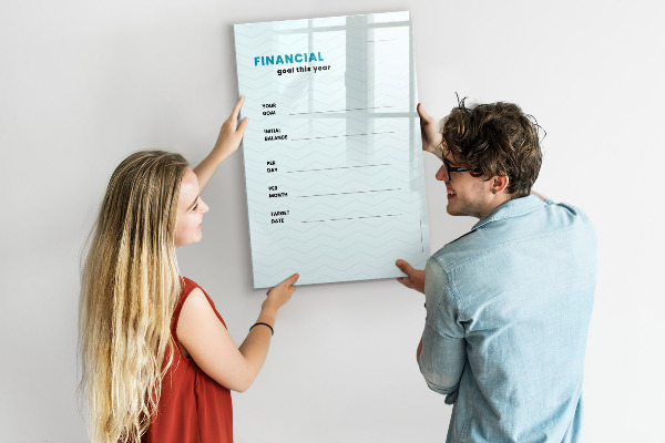 Tableau effaçable magnétique Plan financier pour cette année