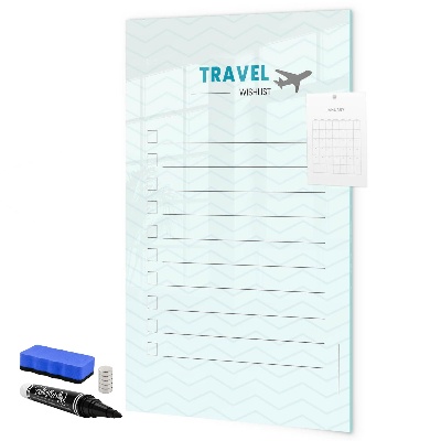 Tableau effaçable magnétique Liste de voyages de rêve avec inspiration
