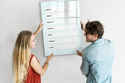 Tableau magnétique effaçable Agenda hebdomadaire avec espace pour photos