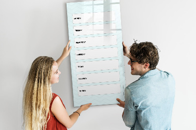 Tableau magnétique effaçable Agenda hebdomadaire avec espace pour photos