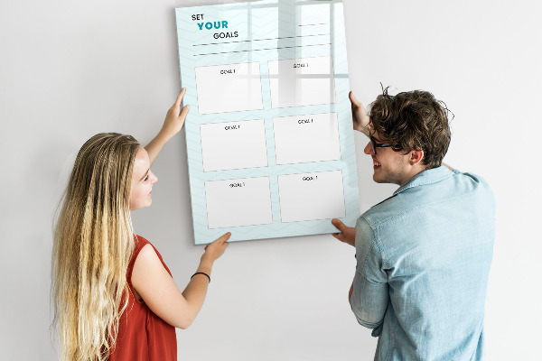 Tableau effaçable magnétique Planifier et atteindre des objectifs personnels