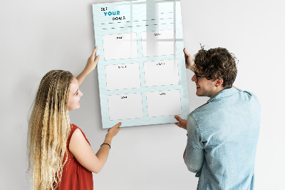 Tableau effaçable magnétique Planifier et atteindre des objectifs personnels
