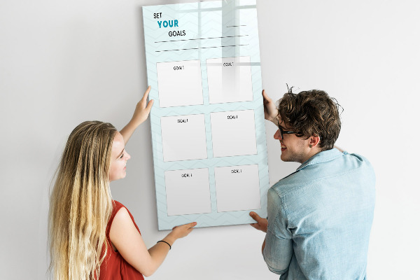 Tableau effaçable magnétique Planifier et atteindre des objectifs personnels