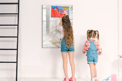 Tableau magnétique effaçable Tableau photo élégant en marbre