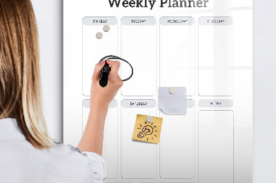 Tableau magnétique effaçable Agenda hebdomadaire avec espace pour photos
