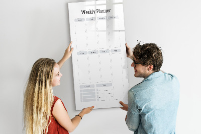 Tableau magnétique effaçable Agenda hebdomadaire avec espace pour photos
